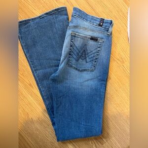 7 For All Mankind Classic Boot Cut Jeans in Medium Blue. 33 inch inseam